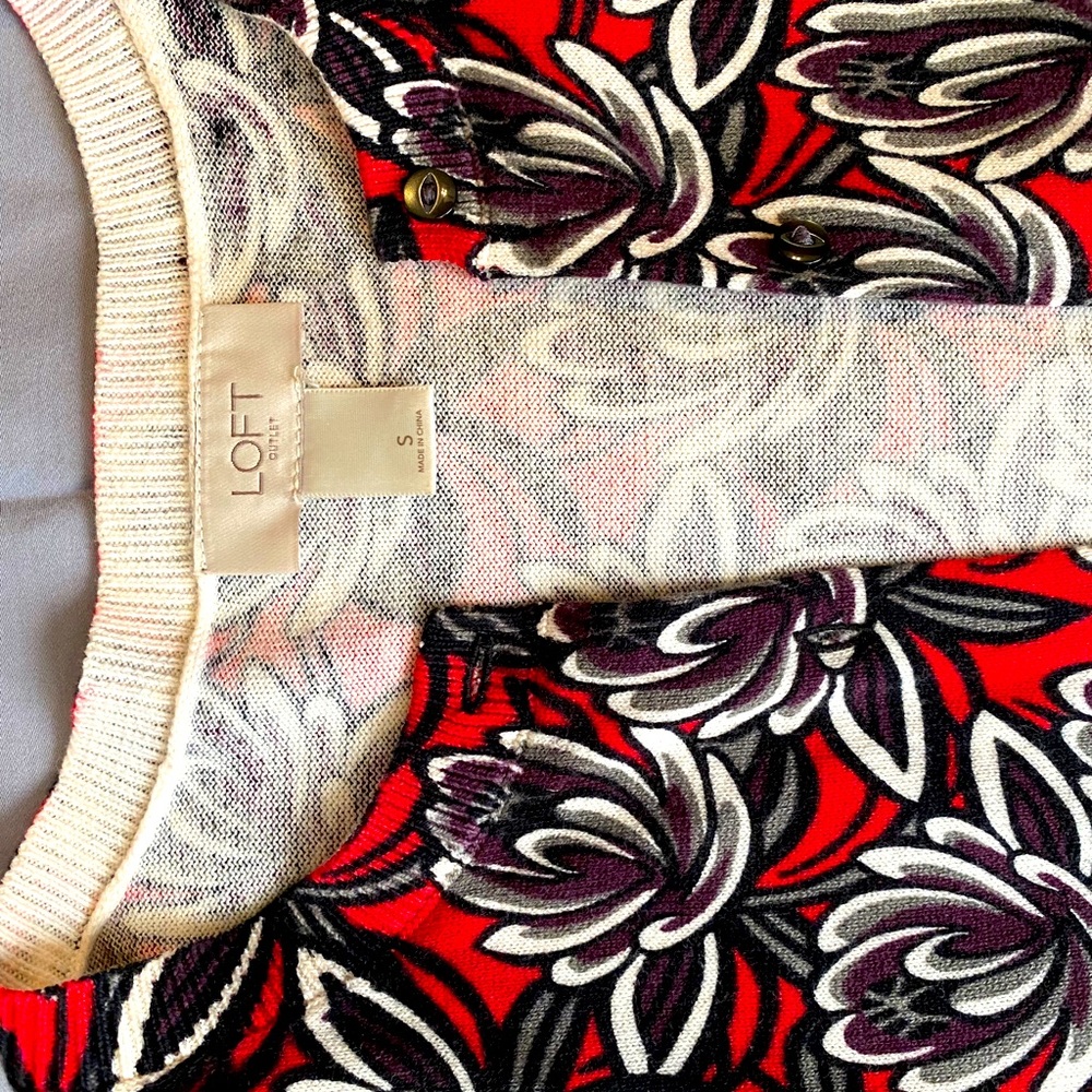 Red black and grey cardigan